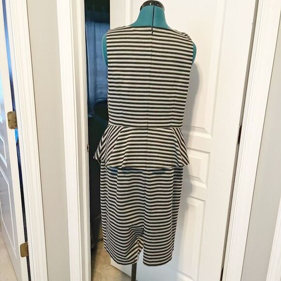 Ann Taylor NWT Stripe Peplum Stretch Sleeveless Fully Lined Sheath Dress - Picture 2 of 14